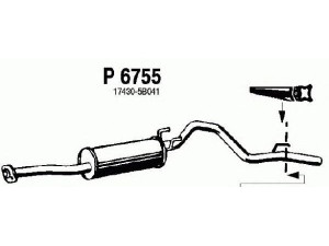 FENNO P6755 vidurinis duslintuvas 
 Išmetimo sistema -> Duslintuvas
17430-5B040, 17430-5B041, J17430-5B040