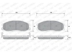 WEEN 151-1168 stabdžių trinkelių rinkinys, diskinis stabdys 
 Techninės priežiūros dalys -> Papildomas remontas
581013AA20, 3AA2058101