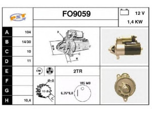 SNRA FO9059 starteris
EOTZ11002B, F07U11000BA, F0TZ110002B