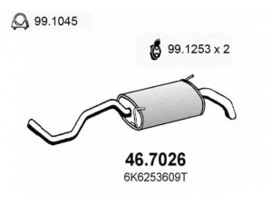 ASSO 46.7026 galinis duslintuvas 
 Išmetimo sistema -> Duslintuvas
6K6253609T