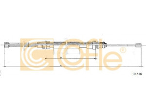 COFLE 10.676 trosas, stovėjimo stabdys 
 Stabdžių sistema -> Valdymo svirtys/trosai
7700571639, 7701348316