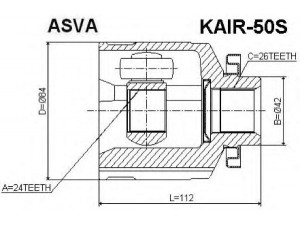 ASVA KAIR-50S jungčių komplektas, kardaninis velenas 
 Ratų pavara -> Sujungimai/komplektas
49592-1F500, 49591-1F210, 49592-1F500