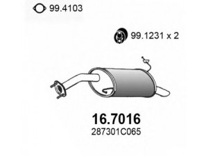 ASSO 16.7016 galinis duslintuvas 
 Išmetimo sistema -> Duslintuvas
287301C020, 287301C060, 287301C065