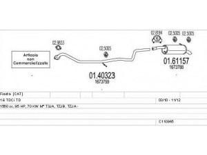 MTS C110845021988 išmetimo sistema 
 Išmetimo sistema -> Išmetimo sistema, visa