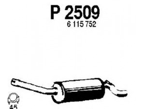 FENNO P2509 galinis duslintuvas 
 Išmetimo sistema -> Duslintuvas
5019227, 6115752, 6118539, 6136094
