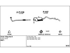 FENNO NI167 išmetimo sistema 
 Išmetimo sistema -> Išmetimo sistema, visa