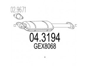 MTS 04.3194 katalizatoriaus keitiklis 
 Išmetimo sistema -> Katalizatoriaus keitiklis
GEX8068