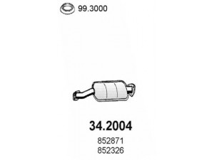 ASSO 34.2004 priekinis duslintuvas 
 Išmetimo sistema -> Duslintuvas
852326, 852871, 90285535