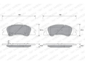 WEEN 151-1169 stabdžių trinkelių rinkinys, diskinis stabdys 
 Techninės priežiūros dalys -> Papildomas remontas
581012FA10, 581012FA20