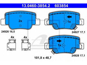 ATE 13.0460-3854.2 stabdžių trinkelių rinkinys, diskinis stabdys 
 Techninės priežiūros dalys -> Papildomas remontas
04466-0F010