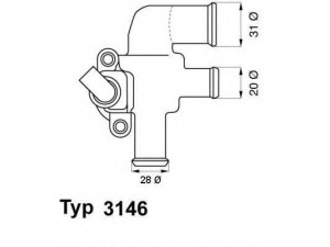 WAHLER 3146.90D termostatas, aušinimo skystis 
 Aušinimo sistema -> Termostatas/tarpiklis -> Thermostat
660 200 03 15, 0004698V002, 0004698V003