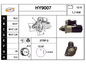 SNRA HY9007 starteris 
 Elektros įranga -> Starterio sistema -> Starteris
3610027510