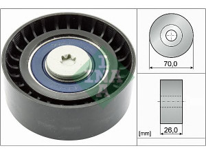 INA 532 0779 10 kreipiantysis skriemulys, V formos rumbuotas diržas 
 Diržinė pavara -> V formos rumbuotas diržas/komplektas -> Laisvasis/kreipiamasis skriemulys
6712001110