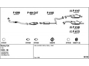 FENNO NI159 išmetimo sistema 
 Išmetimo sistema -> Išmetimo sistema, visa