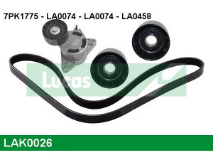 LUCAS ENGINE DRIVE LAK0026 V formos rumbuotas diržas, komplektas 
 Techninės priežiūros dalys -> Techninės priežiūros intervalai