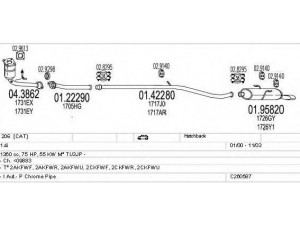 MTS C260587006341 išmetimo sistema 
 Išmetimo sistema -> Išmetimo sistema, visa