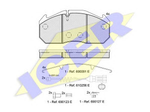 ICER 151040-117 stabdžių trinkelių rinkinys, diskinis stabdys