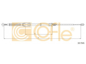 COFLE 10.7141 trosas, stovėjimo stabdys 
 Stabdžių sistema -> Valdymo svirtys/trosai
6R0609721C