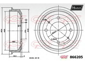 MAXTECH 866205.0000 stabdžių būgnas 
 Stabdžių sistema -> Būgninis stabdys -> Stabdžių būgnas
58411-22100