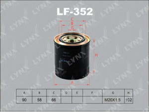LYNXauto LF-352 kuro filtras 
 Techninės priežiūros dalys -> Papildomas remontas
ME016823, AY500-MT002