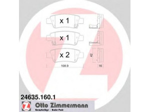 ZIMMERMANN 24635.160.1 stabdžių trinkelių rinkinys, diskinis stabdys 
 Techninės priežiūros dalys -> Papildomas remontas
43022-T1G-G00, 43022SWWG00, 43022SWWG01