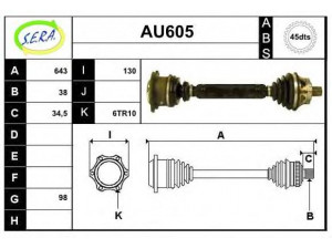 SERA AU605 kardaninis velenas 
 Ratų pavara -> Kardaninis velenas
4B0407272C
