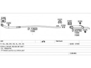 MTS C260458007457 išmetimo sistema 
 Išmetimo sistema -> Išmetimo sistema, visa