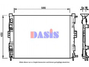 AKS DASIS 181001N radiatorius, variklio aušinimas 
 Aušinimo sistema -> Radiatorius/alyvos aušintuvas -> Radiatorius/dalys
8200115541