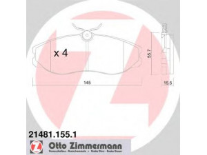 ZIMMERMANN 21481.155.1 stabdžių trinkelių rinkinys, diskinis stabdys 
 Techninės priežiūros dalys -> Papildomas remontas
1 203 933, 1 654 460, 1 956 495