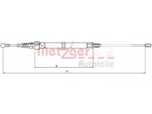 METZGER 10.7508 trosas, stovėjimo stabdys 
 Stabdžių sistema -> Valdymo svirtys/trosai
1J0 609 721AC, 1J0 609 721AD, 1J0 609 721AP