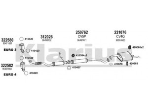 KLARIUS 200009E išmetimo sistema 
 Išmetimo sistema -> Išmetimo sistema, visa