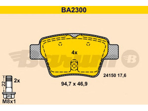 BARUM BA2300 stabdžių trinkelių rinkinys, diskinis stabdys 
 Techninės priežiūros dalys -> Papildomas remontas
4253 25, 4253 99, 4254 40, 4254 76