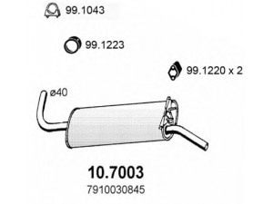 ASSO 10.7003 galinis duslintuvas 
 Išmetimo sistema -> Duslintuvas
172549, 7910030845, 172549, 7910030845