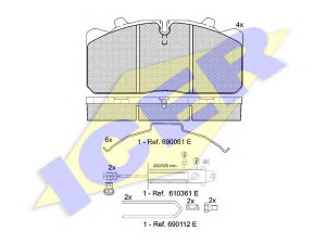 ICER 151253-124 stabdžių trinkelių rinkinys, diskinis stabdys 
 Techninės priežiūros dalys -> Papildomas remontas
143 6901