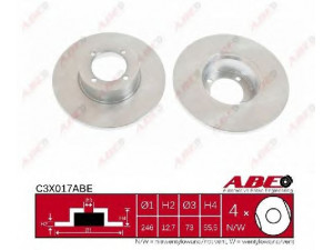 ABE C3X017ABE stabdžių diskas 
 Dviratė transporto priemonės -> Stabdžių sistema -> Stabdžių diskai / priedai
569014, 569015, 569026, 90008001