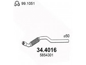 ASSO 34.4016 išleidimo kolektorius 
 Išmetimo sistema -> Išmetimo vamzdžiai
24460891, 5854301