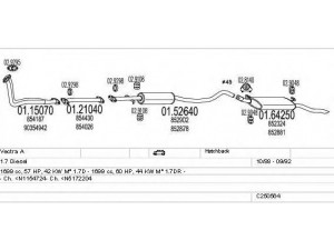 MTS C250564005769 išmetimo sistema 
 Išmetimo sistema -> Išmetimo sistema, visa