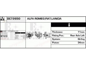 EDR DC72650 stabdžių apkaba 
 Dviratė transporto priemonės -> Stabdžių sistema -> Stabdžių apkaba / priedai
717229000, 9947612