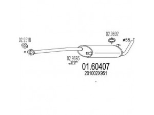 MTS 01.60407 galinis duslintuvas 
 Išmetimo sistema -> Duslintuvas
201002X951