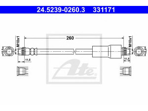 ATE 24.5239-0260.3 stabdžių žarnelė 
 Stabdžių sistema -> Stabdžių žarnelės
4806 H1, 4806 H1