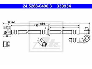 ATE 24.5268-0496.3 stabdžių žarnelė 
 Stabdžių sistema -> Stabdžių žarnelės
01464-SAA-G00, 01464-SAA-G01