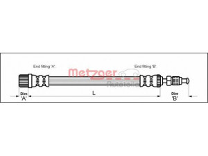METZGER 4113261 stabdžių žarnelė 
 Stabdžių sistema -> Stabdžių žarnelės
4806.42, 4806.46
