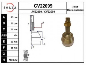 EAI CV22099K jungčių komplektas, kardaninis velenas 
 Ratų pavara -> Sujungimai/komplektas