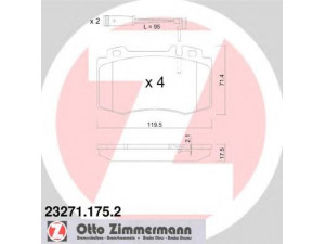 ZIMMERMANN 23271.175.2 stabdžių trinkelių rinkinys, diskinis stabdys 
 Techninės priežiūros dalys -> Papildomas remontas