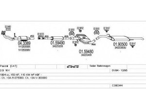 MTS C380344003203 išmetimo sistema 
 Išmetimo sistema -> Išmetimo sistema, visa
