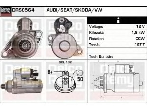 DELCO REMY DRS0564 starteris 
 Elektros įranga -> Starterio sistema -> Starteris
0AM911023L, 0AM911023LX