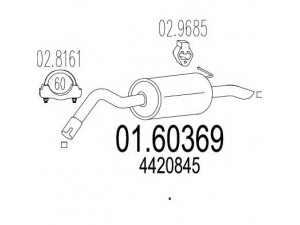 MTS 01.60369 galinis duslintuvas 
 Išmetimo sistema -> Duslintuvas
4420845