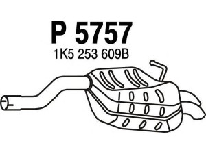 FENNO P5757 galinis duslintuvas 
 Išmetimo sistema -> Duslintuvas
1K5253609B
