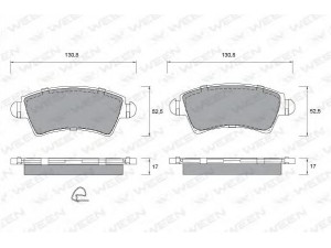 WEEN 151-1322 stabdžių trinkelių rinkinys, diskinis stabdys 
 Techninės priežiūros dalys -> Papildomas remontas
425229