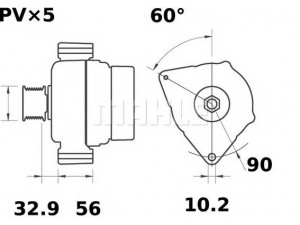 MAHLE ORIGINAL MG 48 kintamosios srovės generatorius 
 Elektros įranga -> Kint. sr. generatorius/dalys -> Kintamosios srovės generatorius
60588395, 60613073